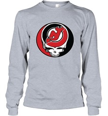 New Jersey Devils Grateful Dead Steal Your Face Hockey NHL Adult Long Sleeve T-Shirt Adult Long Sleeve T-Shirt - VeigarTee