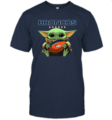 Baby Yoda Loves The Denver Broncos Star Wars Baby Yoda Hugs Broncos NFL Mens T-Shirt Mens T-Shirt - VeigarTee