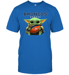 Baby Yoda Loves The Denver Broncos Star Wars Baby Yoda Hugs Broncos NFL Mens T-Shirt Mens T-Shirt - VeigarTee