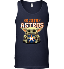 Baby Yoda Hugs Loves The Houston Astros Baseball Mens Tank Top Mens Tank Top - VeigarTee