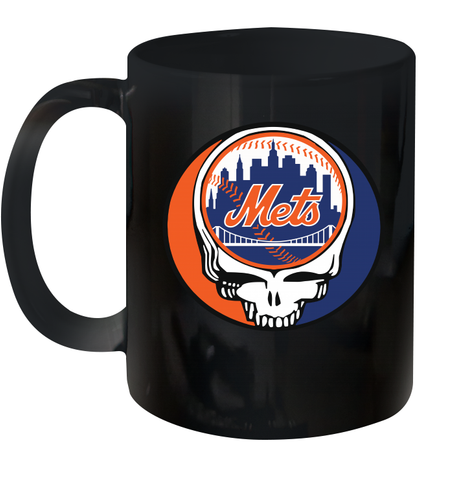 New York Mets Grateful Dead Steal Your Face Baseball Ceramic Mug 11oz Ceramic Mug 11oz / Black / 11oz Ceramic Mug 11oz - VeigarTee