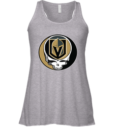 Vegas Golden Knights Grateful Dead Steal Your Face Hockey NHL Womens Racerback Tank Top