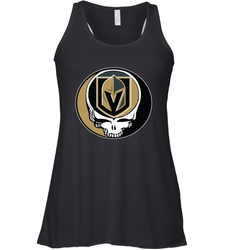 Vegas Golden Knights Grateful Dead Steal Your Face Hockey NHL Womens Racerback Tank Top