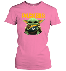 Baby Yoda Loves The Green Bay Packers Star Wars Baby Yoda Hugs Packers NFL Womens T-Shirt Womens T-Shirt - VeigarTee