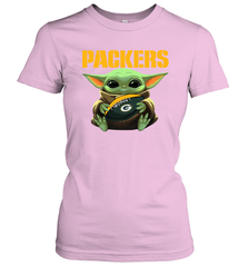Baby Yoda Loves The Green Bay Packers Star Wars Baby Yoda Hugs Packers NFL Womens T-Shirt Womens T-Shirt - VeigarTee