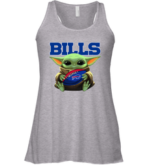 Baby Yoda Loves The Buffalo Bills Star Wars Baby Yoda Hugs Bills NFL Womens Racerback Tank Top Womens Racerback Tank Top - VeigarTee