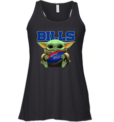 Baby Yoda Loves The Buffalo Bills Star Wars Baby Yoda Hugs Bills NFL Womens Racerback Tank Top Womens Racerback Tank Top - VeigarTee