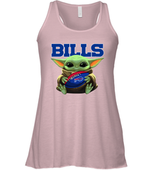 Baby Yoda Loves The Buffalo Bills Star Wars Baby Yoda Hugs Bills NFL Womens Racerback Tank Top Womens Racerback Tank Top - VeigarTee