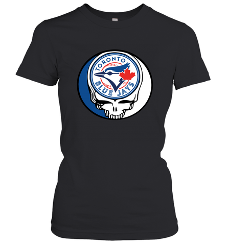 Toronto Blue Jays Grateful Dead Steal Your Face Baseball Womens T-Shirt Womens T-Shirt / Black / XS Womens T-Shirt - VeigarTee