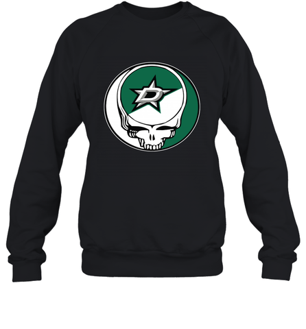 Dallas Stars Grateful Dead Steal Your Face Hockey NHL Adult Sweatshirt Adult Sweatshirt / Black / S Adult Sweatshirt - VeigarTee