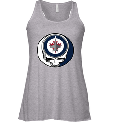Winnipeg Jets Grateful Dead Steal Your Face Hockey NHL Womens Racerback Tank Top