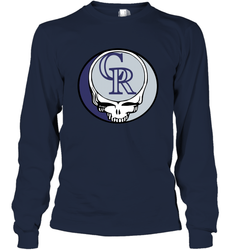Colorado Rockies Grateful Dead Steal Your Face Baseball Adult Long Sleeve T-Shirt