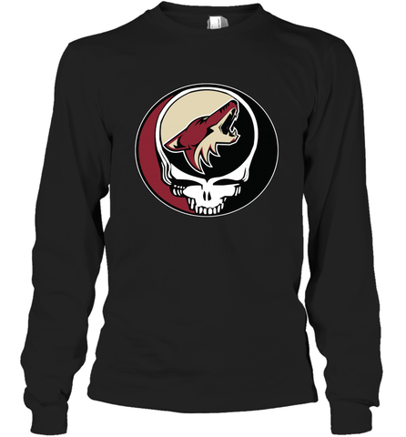 Arizona Coyotes Grateful Dead Steal Your Face Hockey NHL Adult Long Sleeve T-Shirt Adult Long Sleeve T-Shirt / Black / S Adult Long Sleeve T-Shirt - VeigarTee