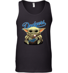 Baby Yoda Hugs Loves The Los Angeles Dodgers Baseball Mens Tank Top Mens Tank Top - VeigarTee