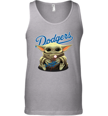 Baby Yoda Hugs Loves The Los Angeles Dodgers Baseball Mens Tank Top Mens Tank Top - VeigarTee
