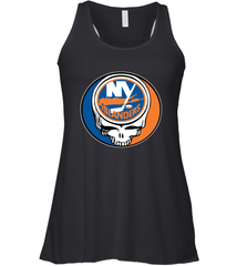 New York Islanders Grateful Dead Steal Your Face Hockey NHL Womens Racerback Tank Top Womens Racerback Tank Top - VeigarTee