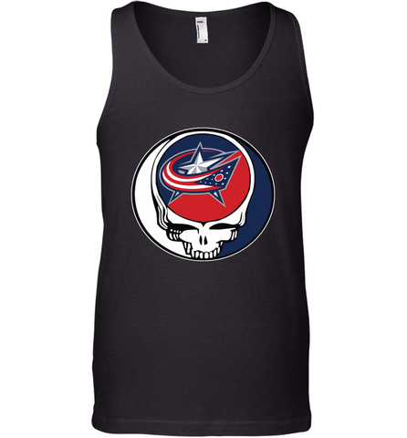 Columbus Blue Grateful Dead Steal Your Face Hockey NHL Mens Tank Top Mens Tank Top / Black / XS Mens Tank Top - VeigarTee