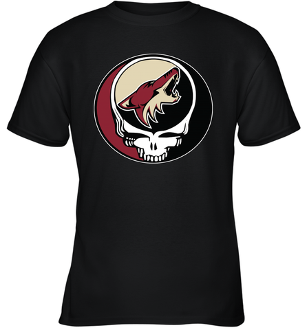 Arizona Coyotes Grateful Dead Steal Your Face Hockey NHL Youth T-Shirt Youth T-Shirt / Black / XS Youth T-Shirt - VeigarTee