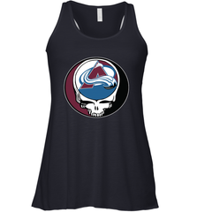 Colorado Avalanche Grateful Dead Steal Your Face Hockey NHL Womens Racerback Tank Top Womens Racerback Tank Top - VeigarTee