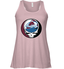 Colorado Avalanche Grateful Dead Steal Your Face Hockey NHL Womens Racerback Tank Top Womens Racerback Tank Top - VeigarTee