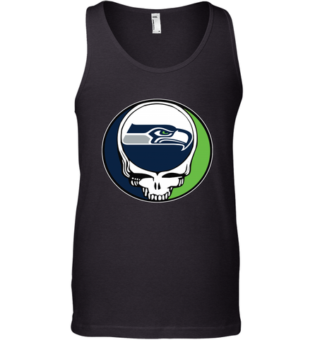 Seattle Seahawks Grateful Dead Steal Your Face NFL Football Mens Tank Top Mens Tank Top / Black / XS Mens Tank Top - VeigarTee