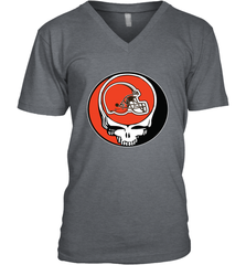 Cleveland Browns Grateful Dead Steal Your Face NFL Football Mens V-Neck T-Shirt Mens V-Neck T-Shirt - VeigarTee