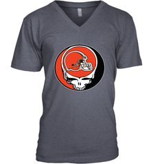 Cleveland Browns Grateful Dead Steal Your Face NFL Football Mens V-Neck T-Shirt Mens V-Neck T-Shirt - VeigarTee