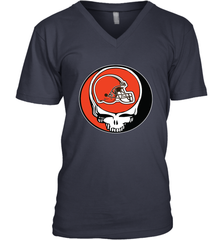 Cleveland Browns Grateful Dead Steal Your Face NFL Football Mens V-Neck T-Shirt Mens V-Neck T-Shirt - VeigarTee
