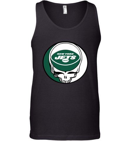 New York Jets Grateful Dead Steal Your Face NFL Football Mens Tank Top Mens Tank Top / Black / XS Mens Tank Top - VeigarTee
