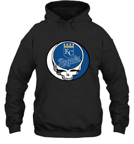 Kansas City Royals Grateful Dead Steal Your Face Baseball Adult Hoodie Sweatshirt Adult Hoodie Sweatshirt / Black / S Adult Hoodie Sweatshirt - VeigarTee