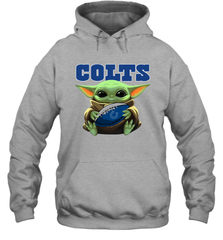 Baby Yoda Loves The Indianapolis Colts Star Wars Baby Yoda Hugs Colts NFL Adult Hoodie Sweatshirt Adult Hoodie Sweatshirt - VeigarTee