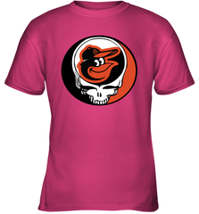 Baltimore Orioles Grateful Dead Steal Your Face Baseball Youth T-Shirt Youth T-Shirt - VeigarTee