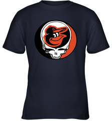 Baltimore Orioles Grateful Dead Steal Your Face Baseball Youth T-Shirt Youth T-Shirt - VeigarTee