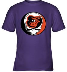Baltimore Orioles Grateful Dead Steal Your Face Baseball Youth T-Shirt Youth T-Shirt - VeigarTee