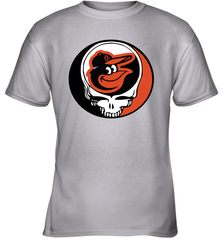 Baltimore Orioles Grateful Dead Steal Your Face Baseball Youth T-Shirt Youth T-Shirt - VeigarTee