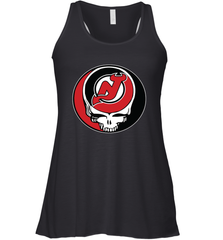 New Jersey Devils Grateful Dead Steal Your Face Hockey NHL Womens Racerback Tank Top Womens Racerback Tank Top - VeigarTee