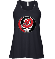 New Jersey Devils Grateful Dead Steal Your Face Hockey NHL Womens Racerback Tank Top Womens Racerback Tank Top - VeigarTee