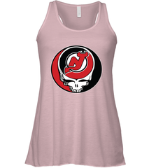 New Jersey Devils Grateful Dead Steal Your Face Hockey NHL Womens Racerback Tank Top Womens Racerback Tank Top - VeigarTee