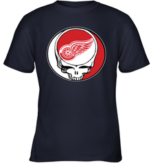 Detroit Red Wings Grateful Dead Steal Your Face Hockey NHL Youth T-Shirt Youth T-Shirt - VeigarTee
