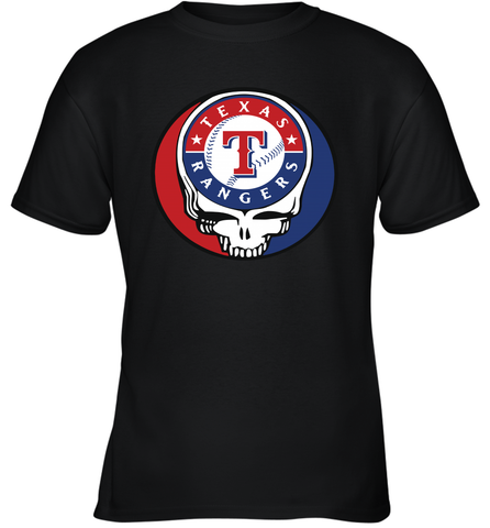 Texas Rangers Grateful Dead Steal Your Face Baseball Youth T-Shirt Youth T-Shirt / Black / XS Youth T-Shirt - VeigarTee