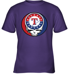 Texas Rangers Grateful Dead Steal Your Face Baseball Youth T-Shirt Youth T-Shirt - VeigarTee