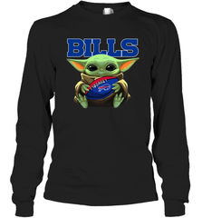 Baby Yoda Loves The Buffalo Bills Star Wars Baby Yoda Hugs Bills NFL Adult Long Sleeve T-Shirt Adult Long Sleeve T-Shirt - VeigarTee