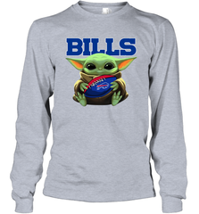 Baby Yoda Loves The Buffalo Bills Star Wars Baby Yoda Hugs Bills NFL Adult Long Sleeve T-Shirt Adult Long Sleeve T-Shirt - VeigarTee