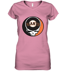 San Francisco Giants Grateful Dead Steal Your Face Baseball Womens V-Neck T-Shirt Womens V-Neck T-Shirt - VeigarTee