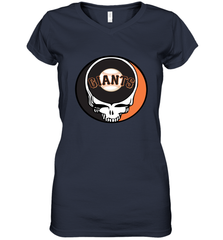 San Francisco Giants Grateful Dead Steal Your Face Baseball Womens V-Neck T-Shirt Womens V-Neck T-Shirt - VeigarTee
