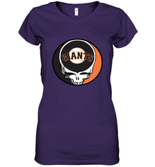 San Francisco Giants Grateful Dead Steal Your Face Baseball Womens V-Neck T-Shirt Womens V-Neck T-Shirt - VeigarTee