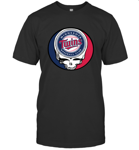 Minnesota Twins Grateful Dead Steal Your Face Baseball Mens T-Shirt Mens T-Shirt / Black / S Mens T-Shirt - VeigarTee