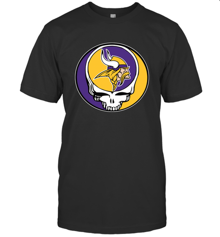 Minnesota Vikings Grateful Dead Steal Your Face NFL Football Mens T-Shirt Mens T-Shirt / Black / S Mens T-Shirt - VeigarTee