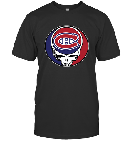 Montreal Canadiens Grateful Dead Steal Your Face Hockey NHL Mens T-Shirt Mens T-Shirt / Black / S Mens T-Shirt - VeigarTee