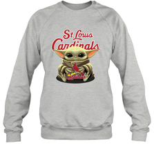 Baby Yoda Hugs Loves The St Louis Cardinals Baseball Adult Sweatshirt Adult Sweatshirt - VeigarTee